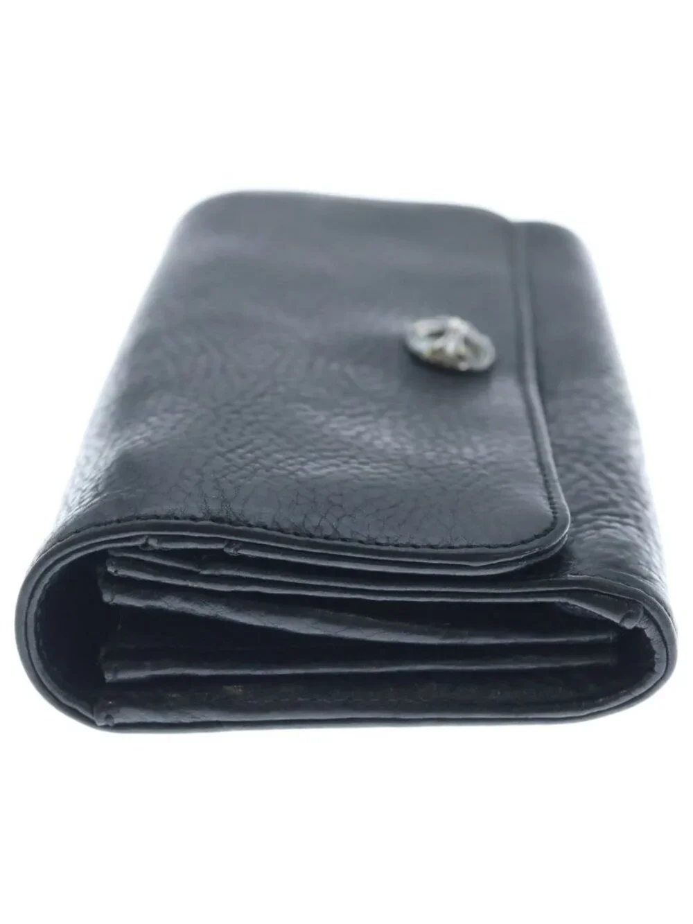 Chrome Hearts Judy Cross Ball Button Leather Wallet Black